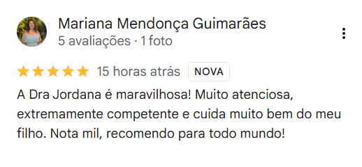 Depoimento Google Dra. Jordana Salemme.
